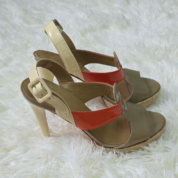 Anya Hindmarch Beige and Orange Heels - Picture 2 of 8
